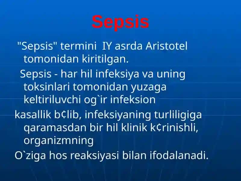 Sepsisning zamonaviy tasnifi 3