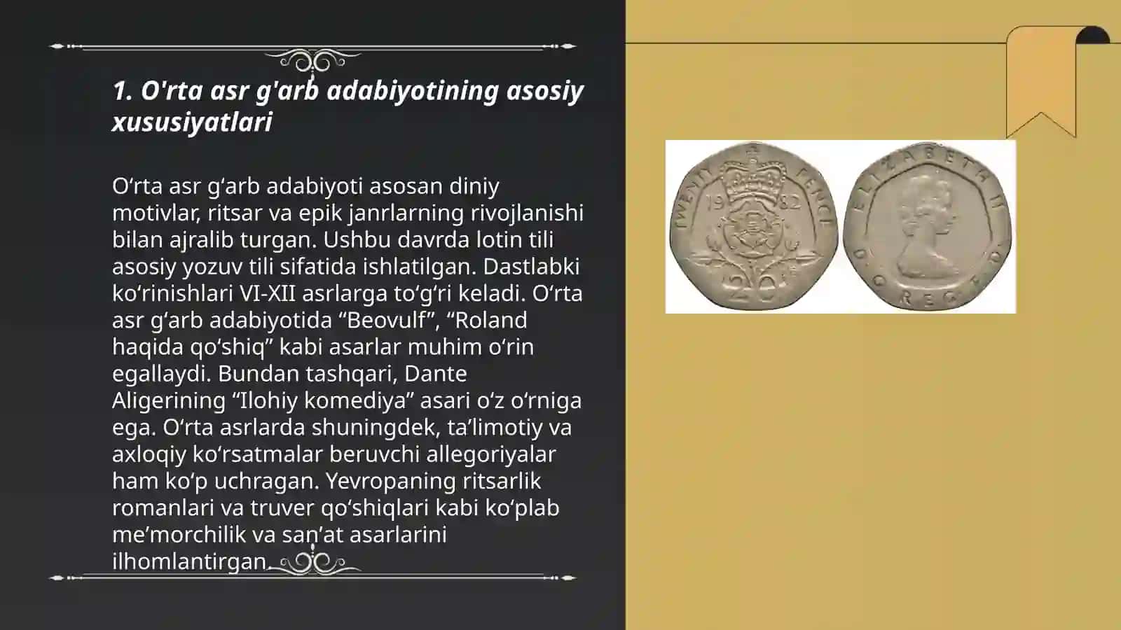 "O'rta asrlardagi g'arb adabiyoti" 3