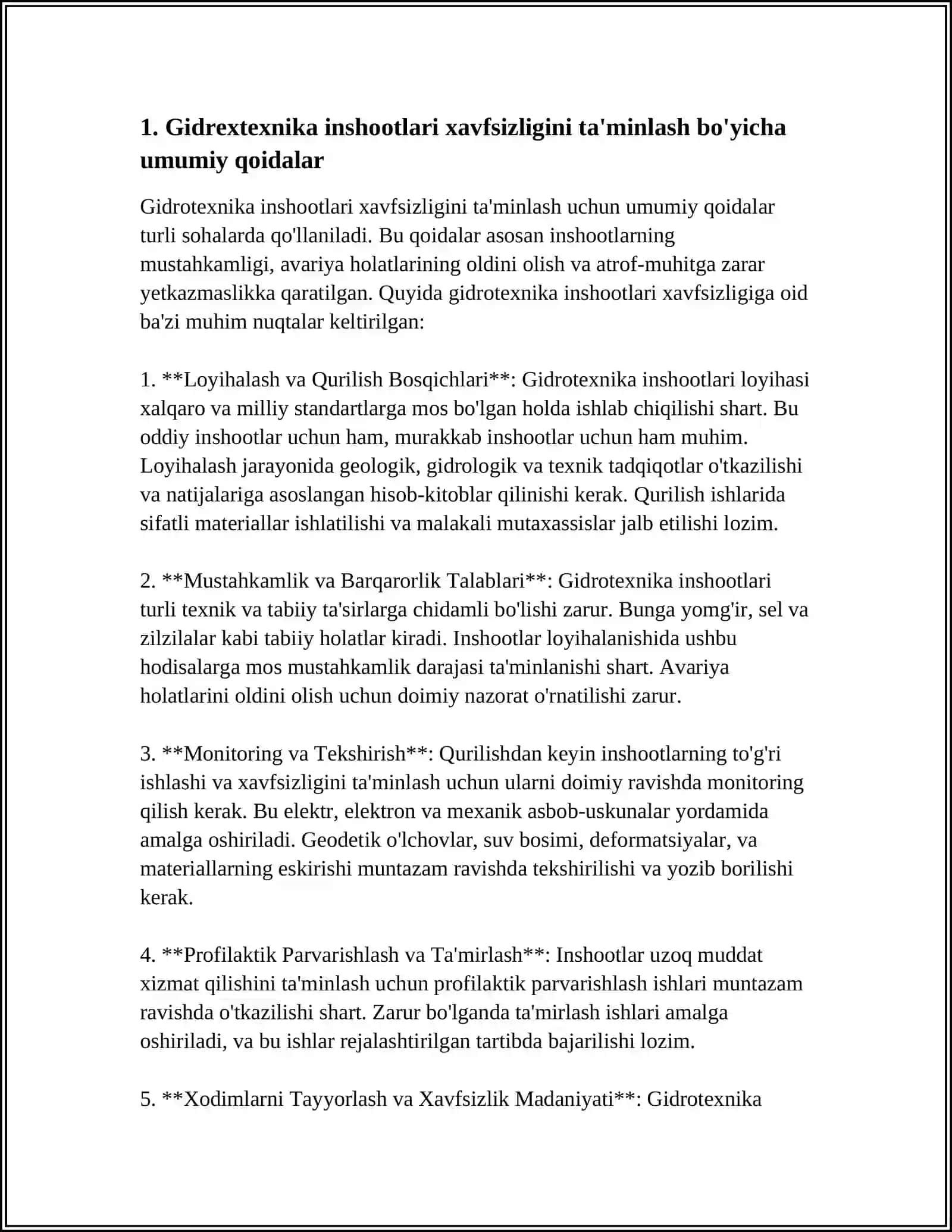 GIDROTEXNIKA INSHOATLAR XAVFSIZLIGI TO'G'RISIDAGI QONUN 3