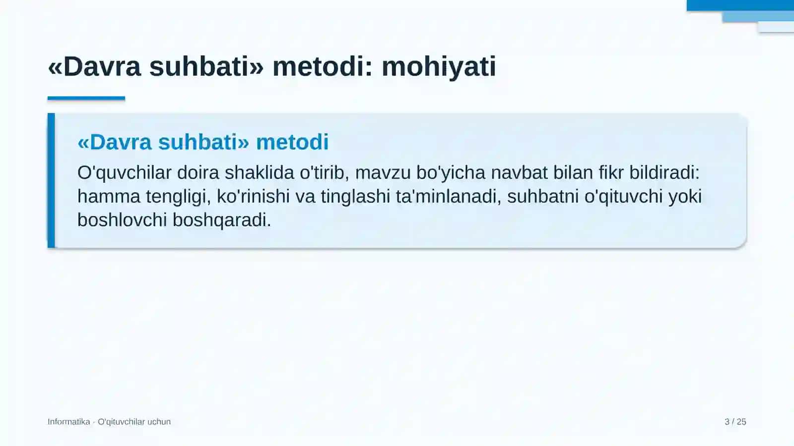 informatika darslarida davra suhbati metodidan foydalanish 7220 3