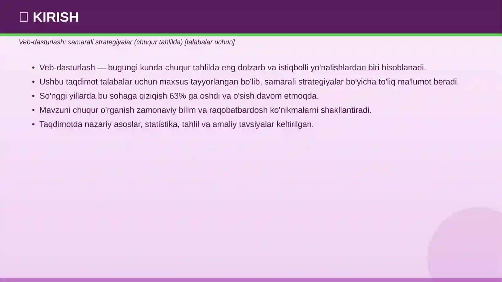 Veb-dasturlash: samarali strategiyalar (chuqur tahlilda) 3