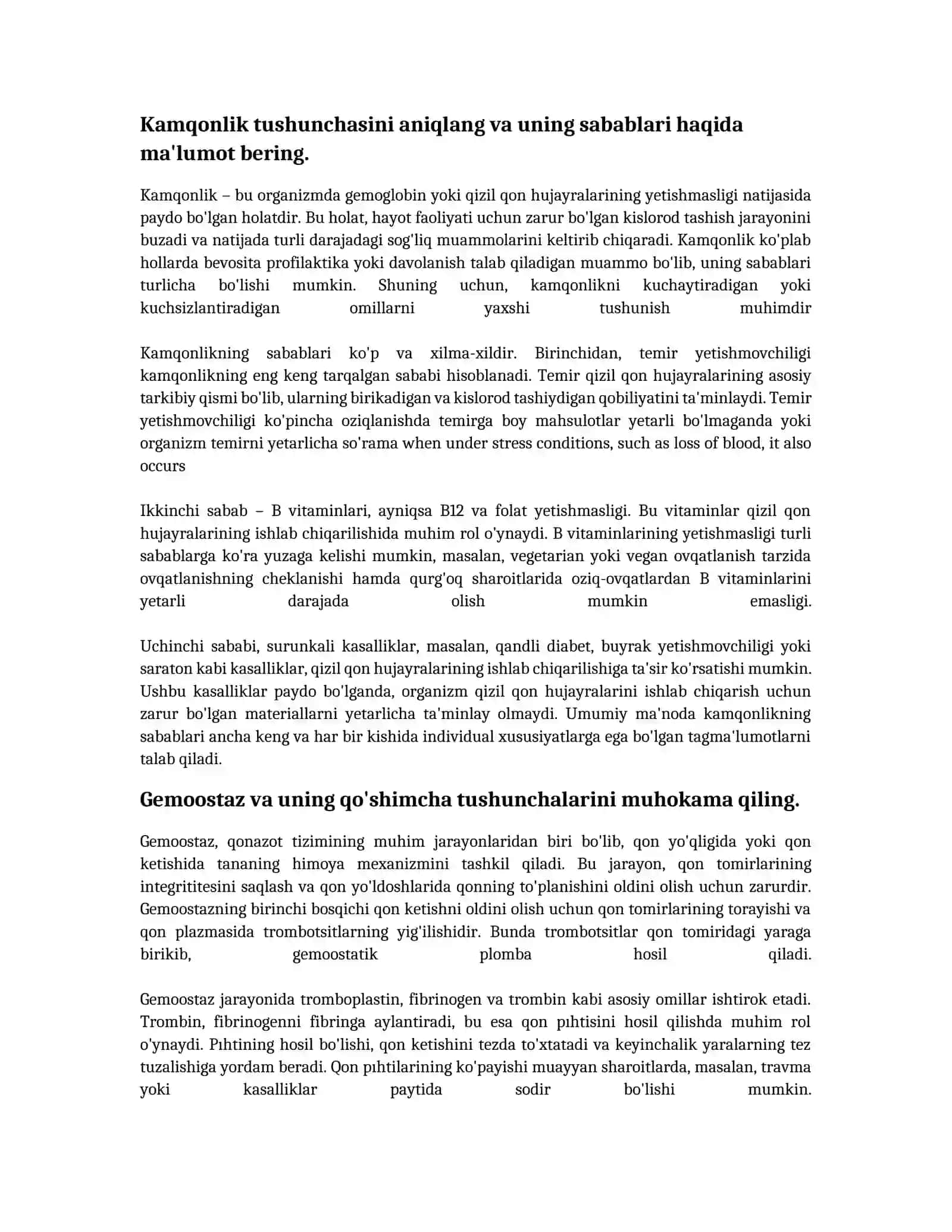 Kamqonlik va uning davolash usullari 3