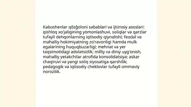 Kaboshenlar qôzğoloni 3