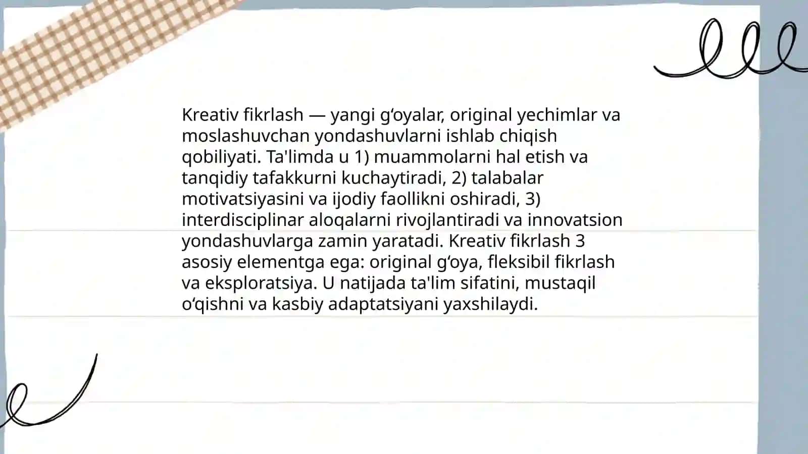 Kreativ fikrlash 3
