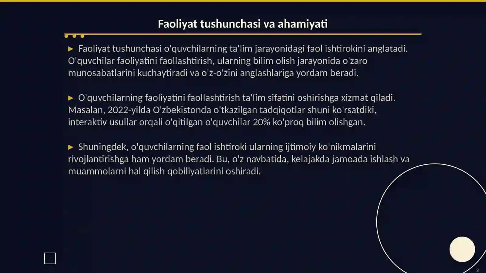 Oʻquvchilar faoliyatini faollashtirish 3
