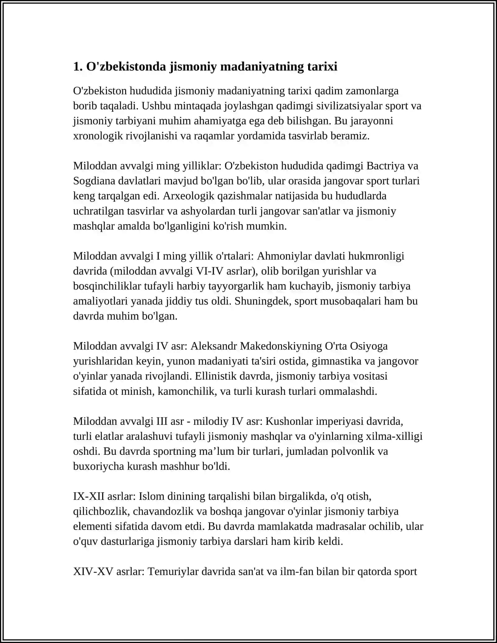 O’ZBEKISTON RESPUBLIKASIDA JISMONIY MADANIYAT TIZIMINING UMUMIY TAFSIFI 3