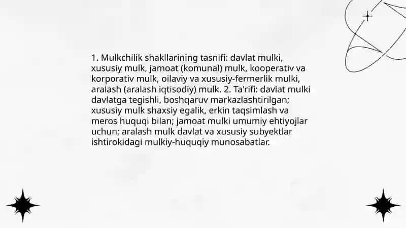 Mulkchilik shakllari, ularning o'zaro harakati va zaruriyatlari 3