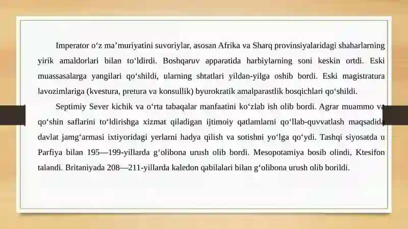 Mavzu: So’nggi Rim imperiyasi 3