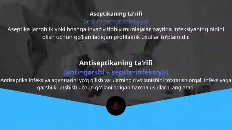 Aseptika ba Antiseptika tushunchalari 3