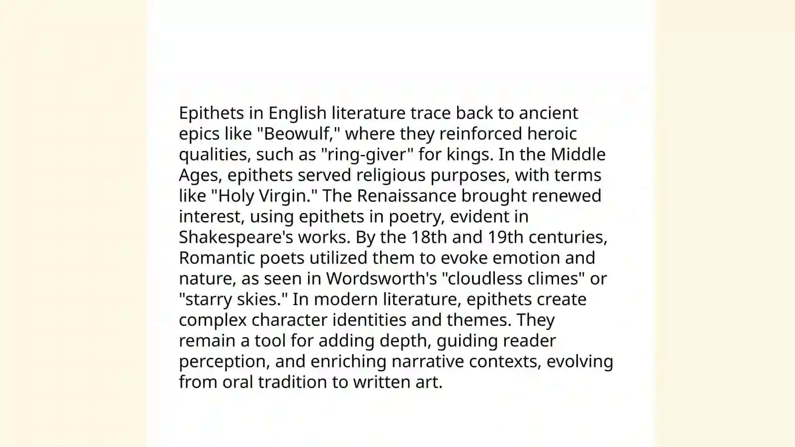 Comparative study of epithet 3