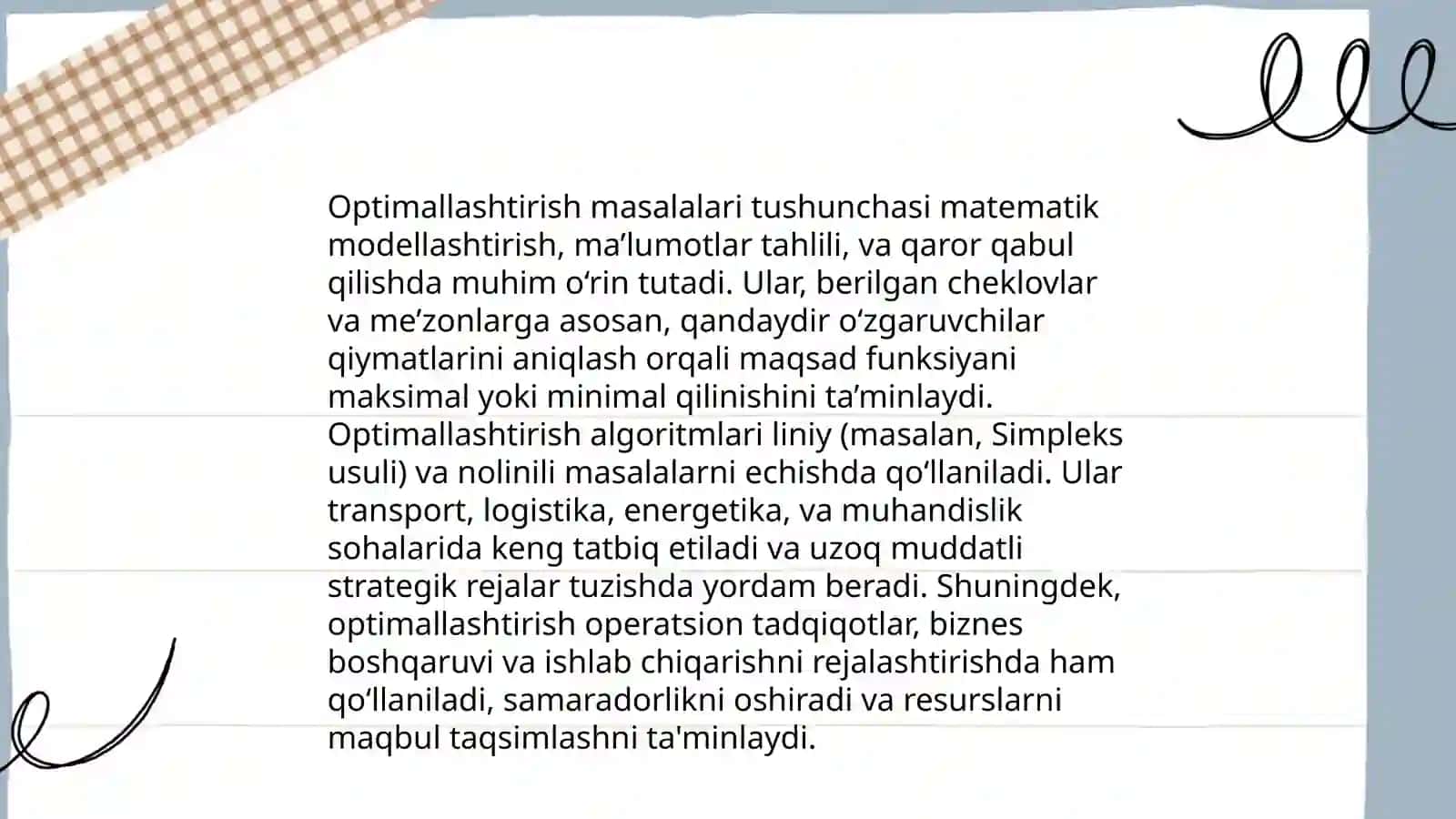 Optimallashtirish masalasining matematik tavsifi va uni Ms Excel dasturida yechish 3
