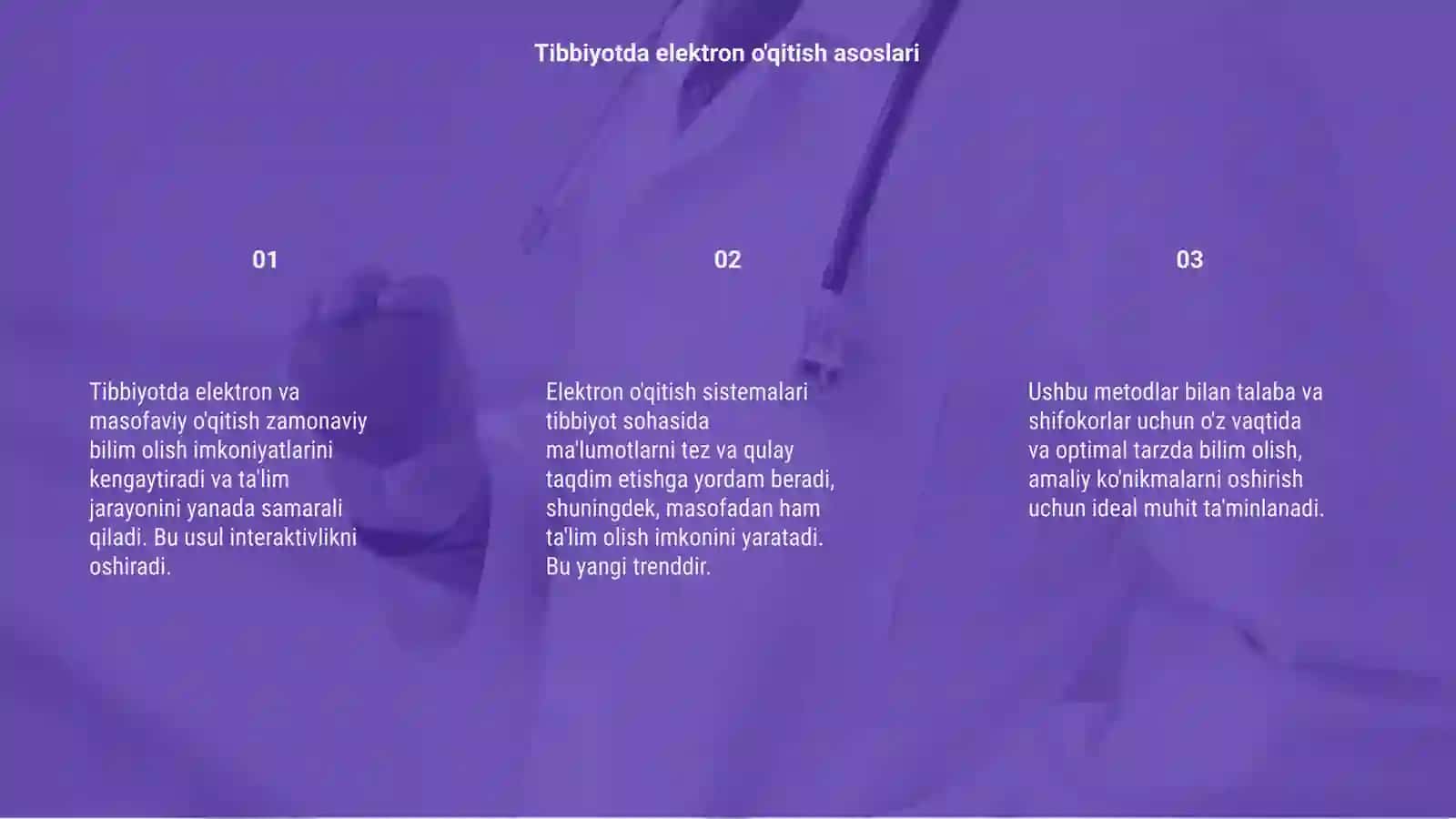 Tibbiyotda elektron va masofaviy o'qitish 3