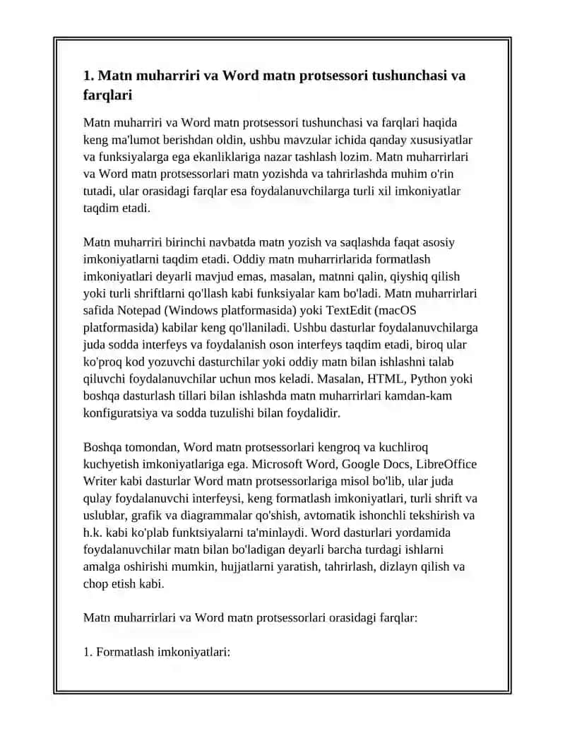 MATN MUHARRIRI VA WORD MATN PROSESSORI 3
