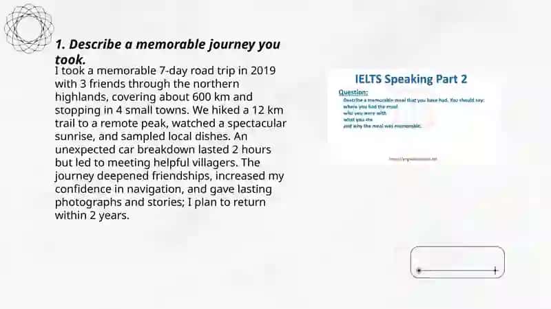 IEALTS SPEAKING PART 2 3