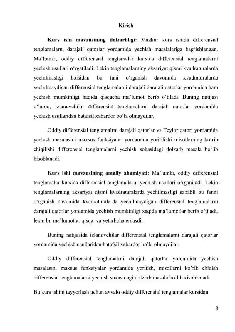 Darajali qator. Teylor qatori 3
