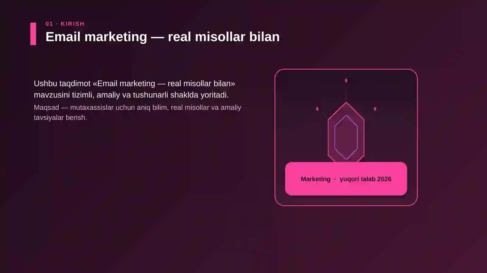 Email marketing — real misollar bilan 3