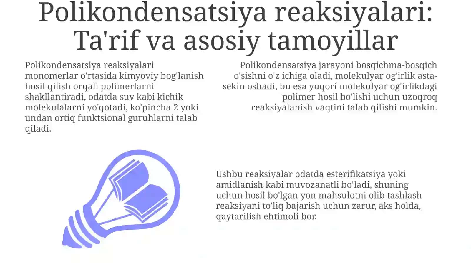 Polikondensatlanish reaksiyalari 3