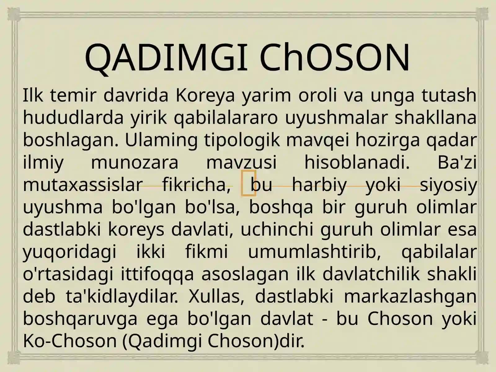 QADIMGI CHOSON DAVLATI 3