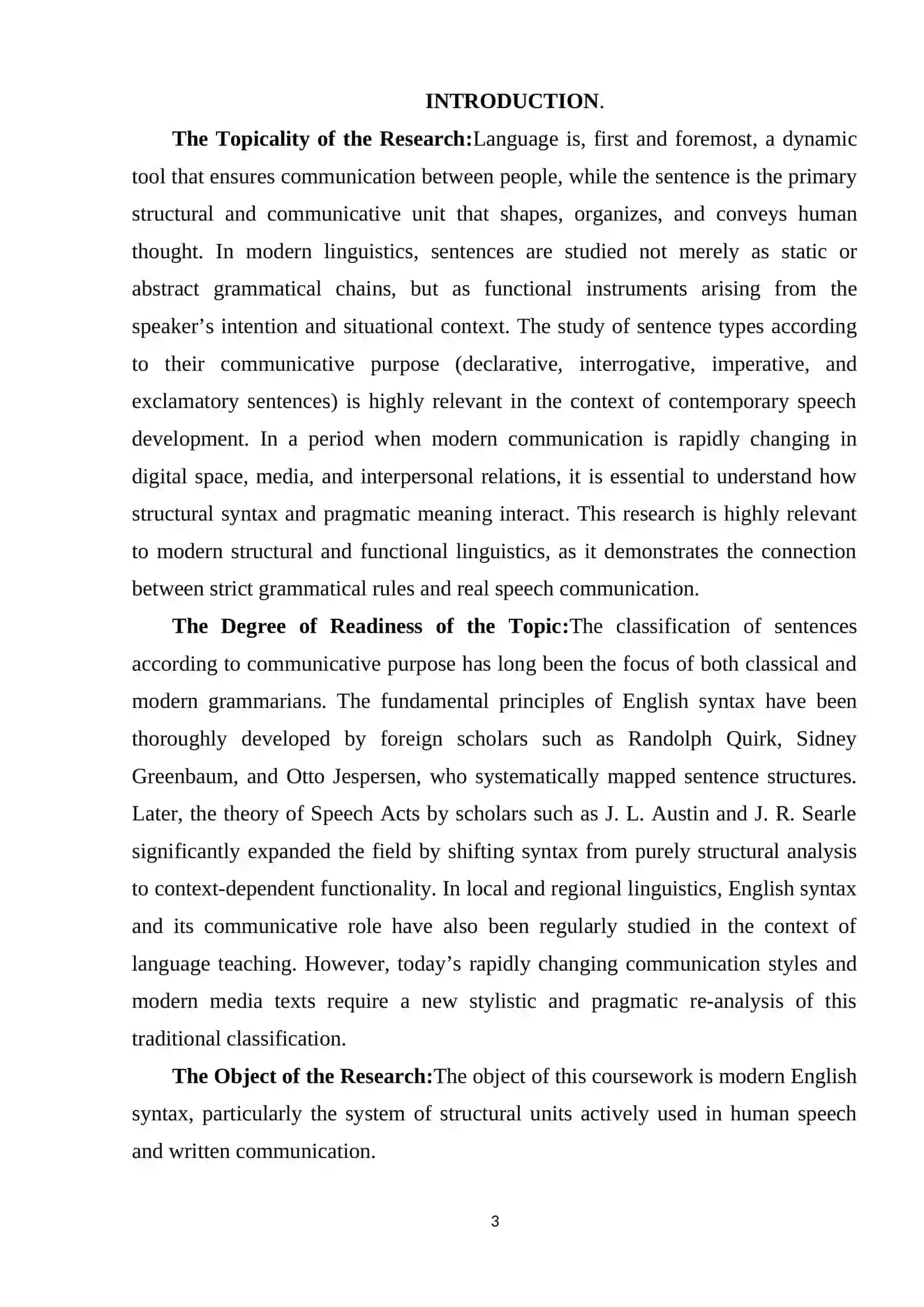 SENTENCE TYPES ACCORDING TO COMMUNICATIVE PURPOSE  kourse work 3