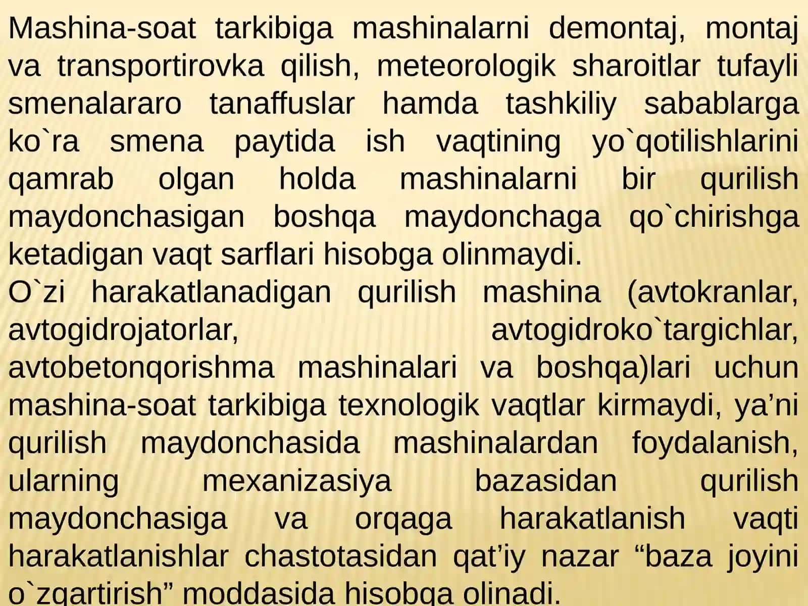 Yo‘l qurilish mashina mexanizmlardan foydalanish smeta hisobiningharajatlar tarkibi va tizimi 3