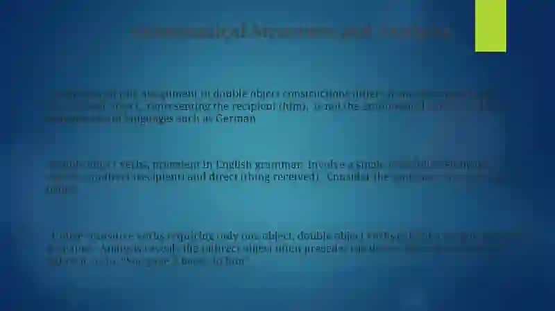 Double object verbs 3