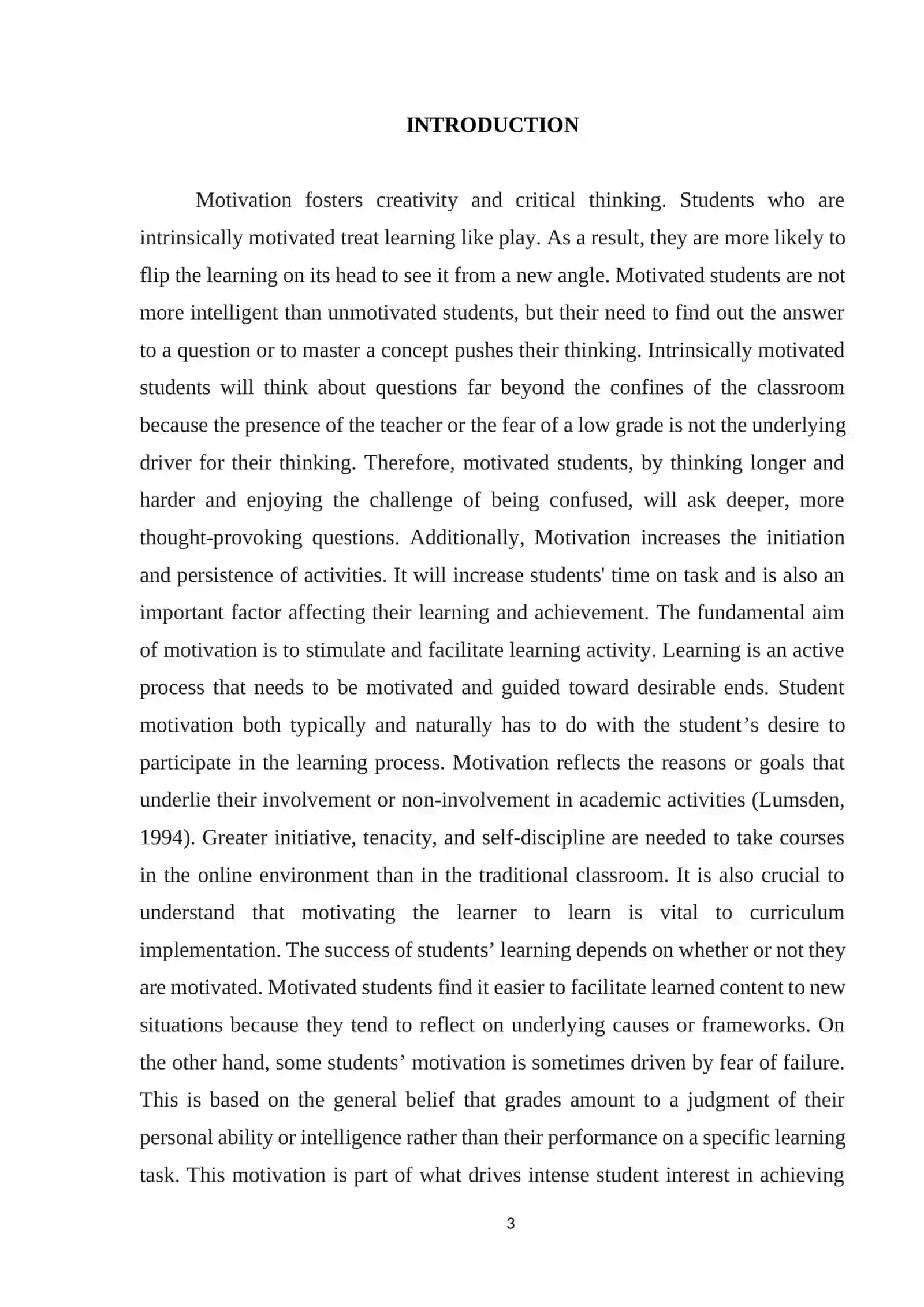 Course Work on "The role of a motivation in the teaching process" 3