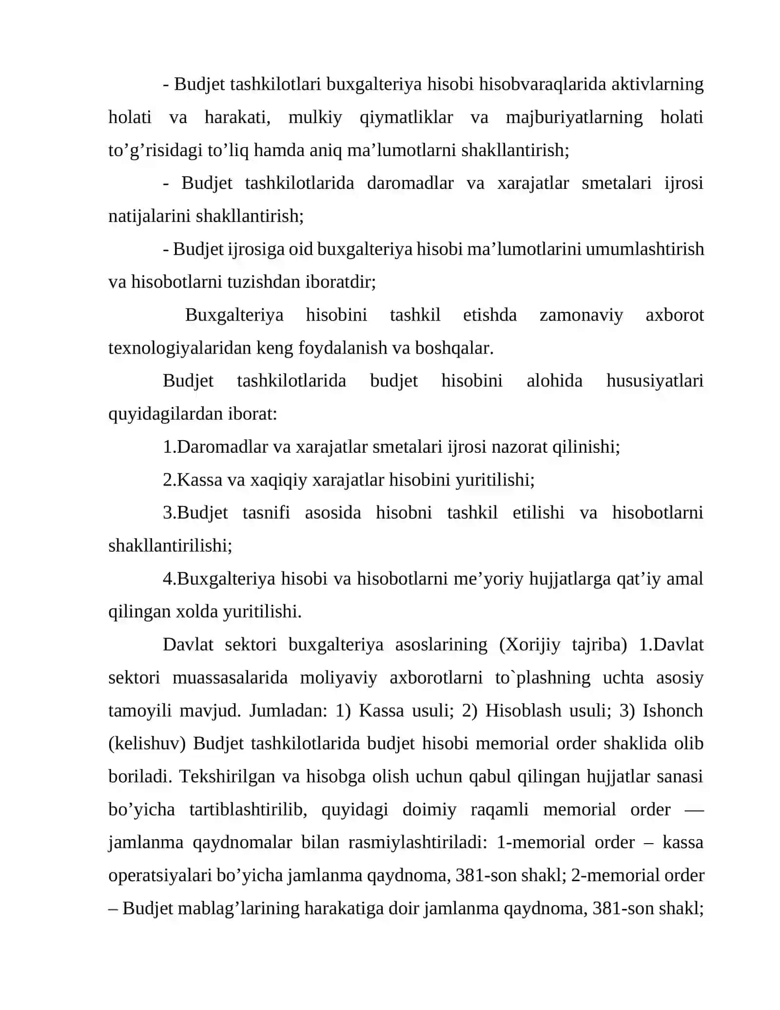 Budjet tashkilotlarida budjet mablag'laridan maqsadli va samarali foydalanishni ta'minlashda budjet hisobining roli 3