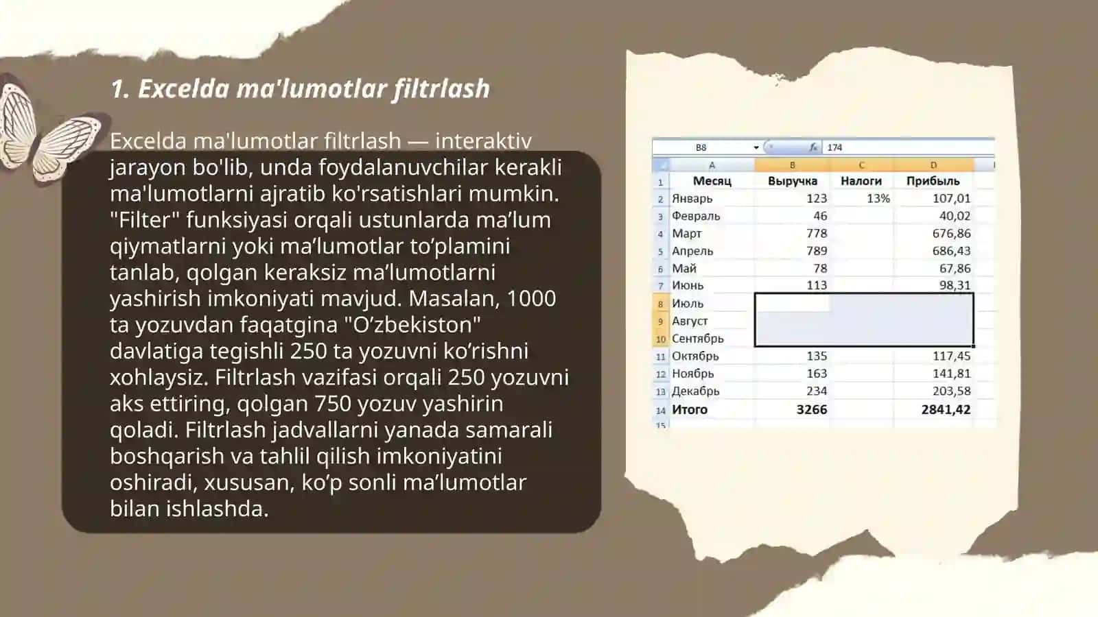 Microsoft Excel dasturida maʼlumotlar tahlili 3