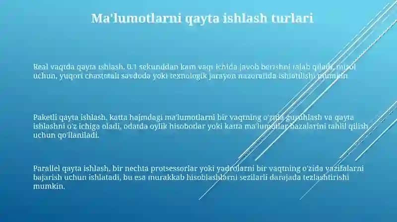 Qayta ishlash turlari 3