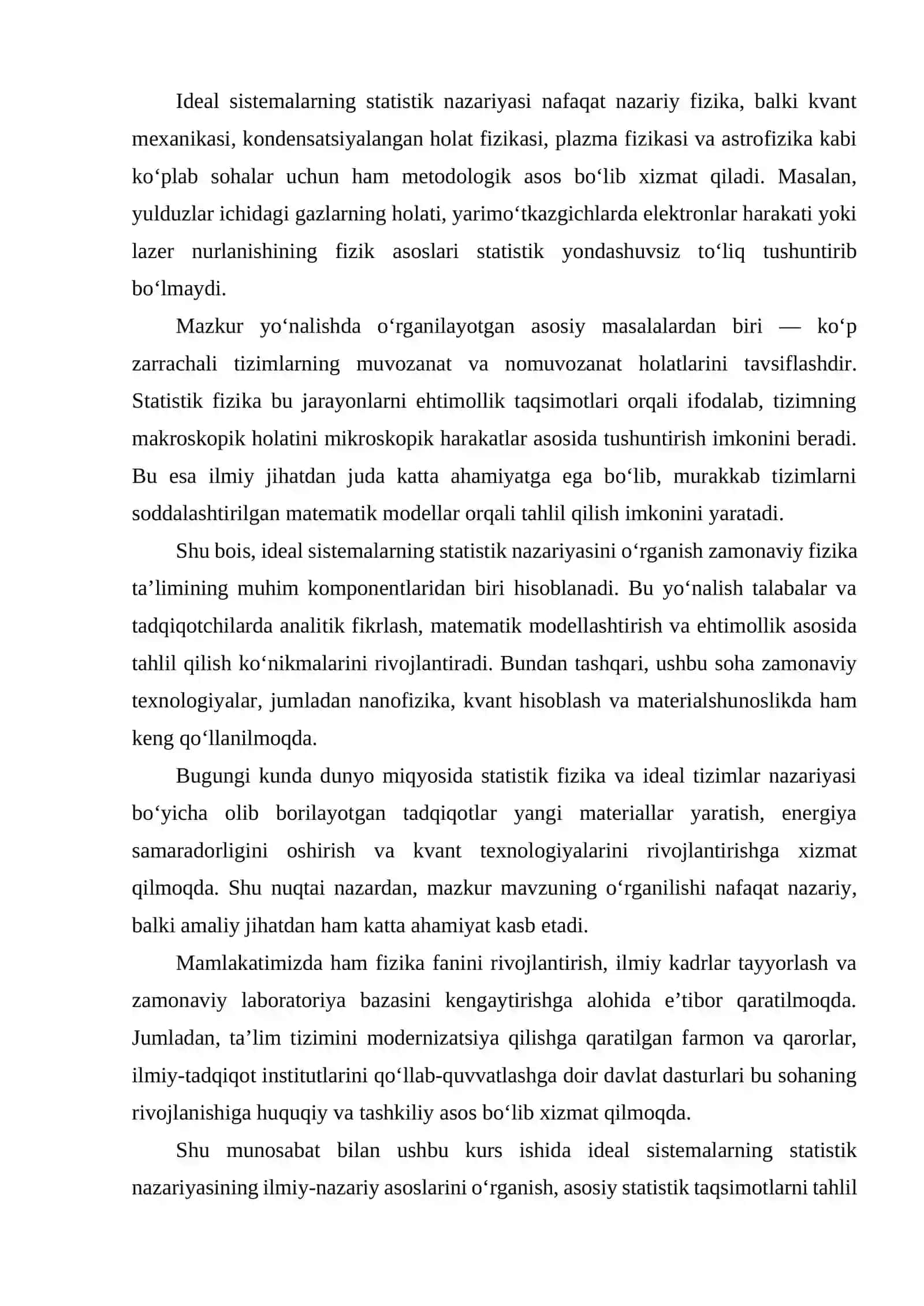 Ideal sistemalarning statistik nazariyasi 3