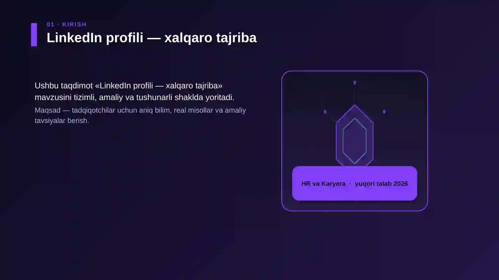 LinkedIn profili — xalqaro tajriba 3