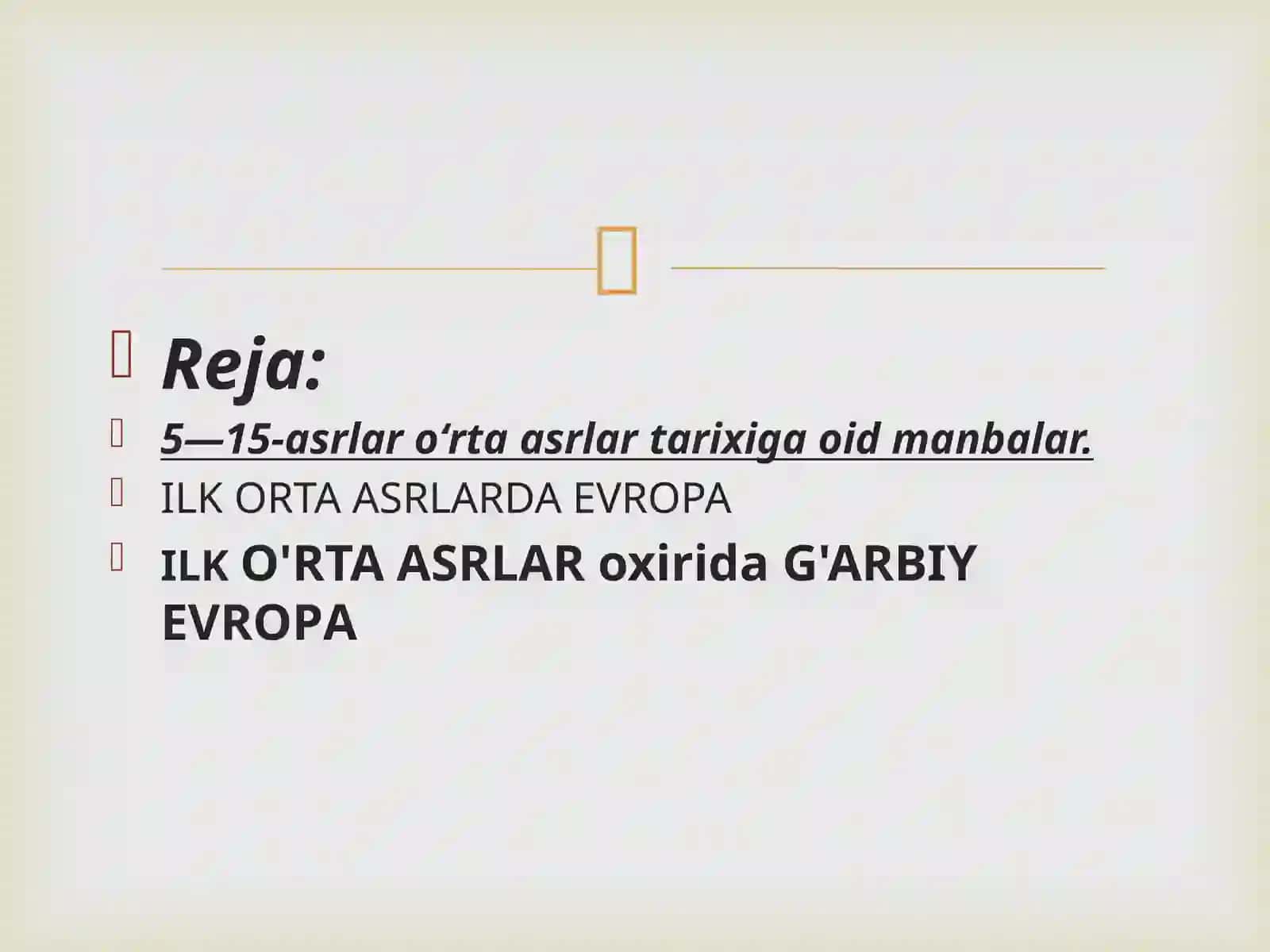 O'rta asrlar tarixini davrlashtirish 3
