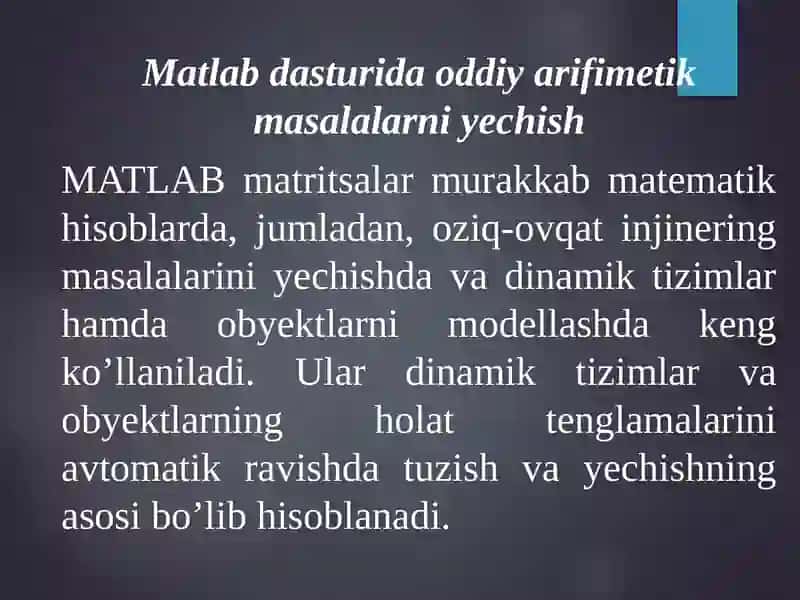 MATLAB dasturlarida formulalarni hisoblash va grafiklarni chizish 3
