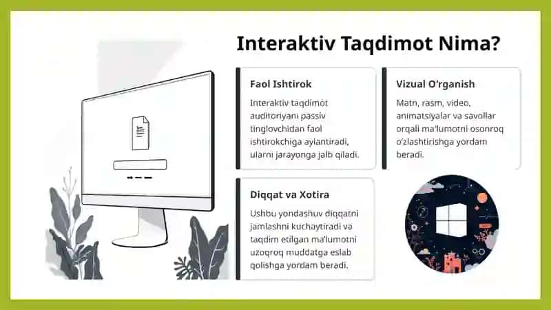 MS Power Pointda o'rgatuvch-interaktiv  taqdimotlar yaratish 3