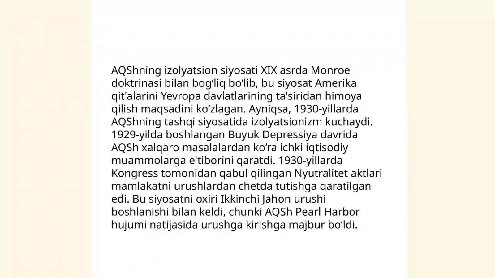 AQSh va Yevropa davlatlari ikkinchi jahon urushi oraligʻida 3