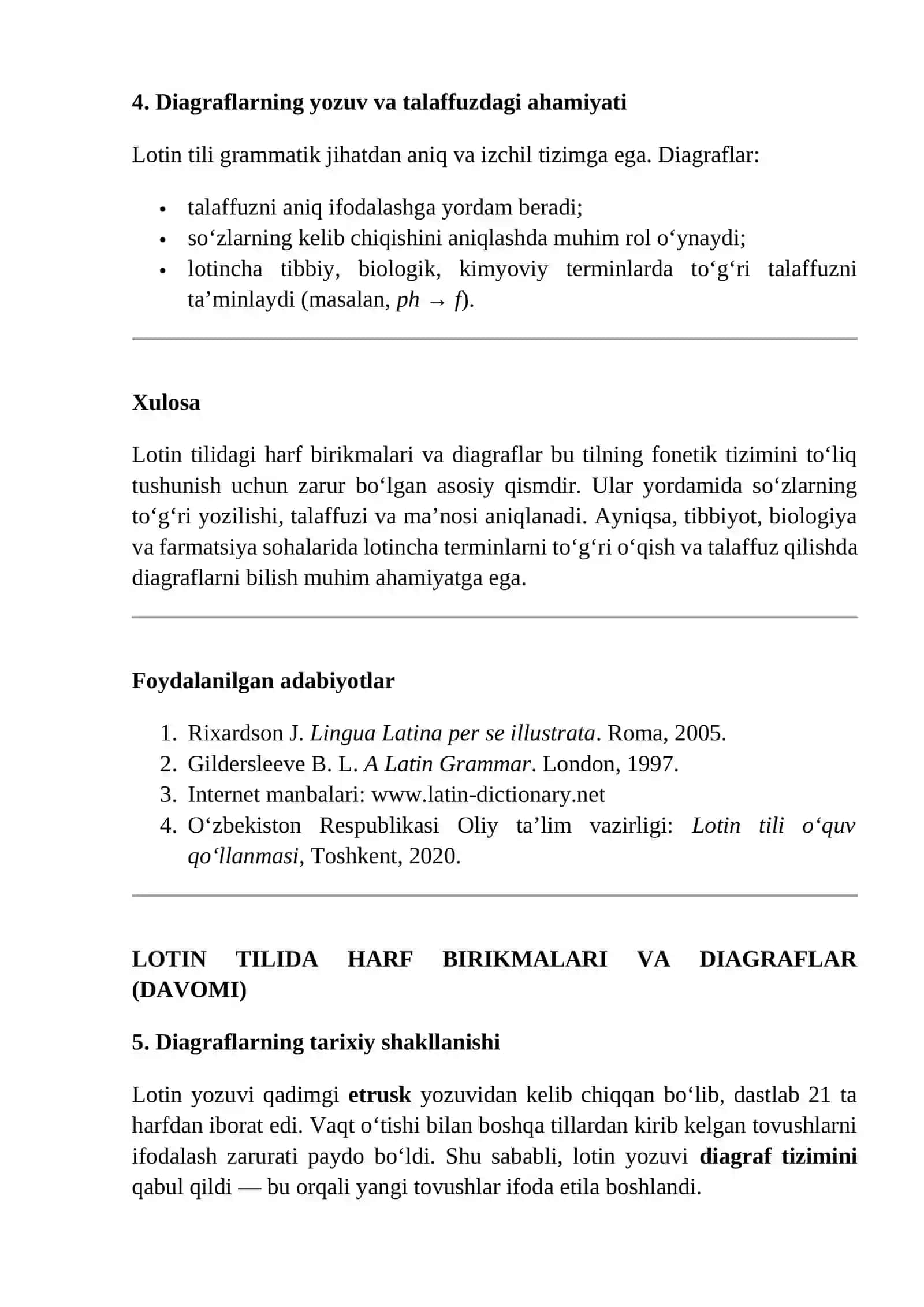 Harf Birikmalari va Diagraflar 3