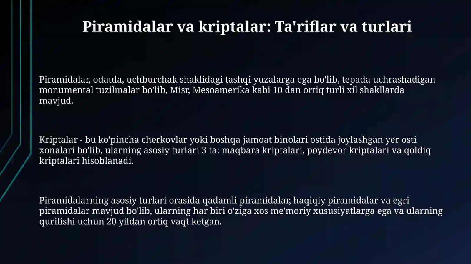 Piramidalar va Kriptalar: Ta'riflar va turlari 3