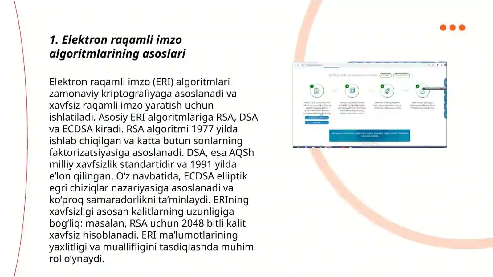 Elektron raqamli imzo algoritmlarining bardoshliligi 3