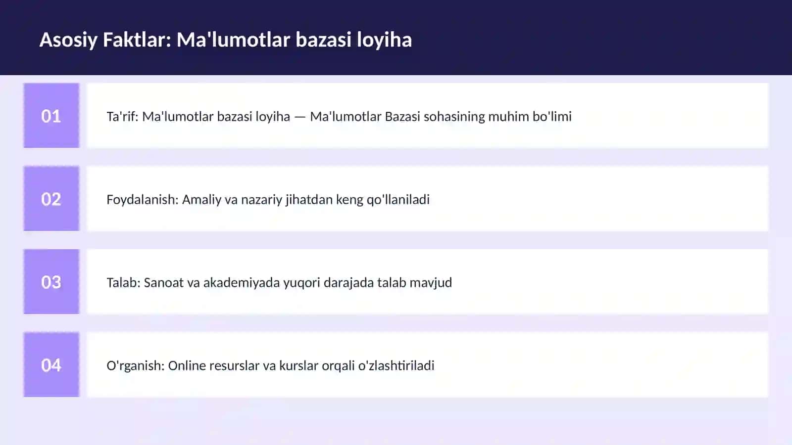 Ma'lumotlar bazasi loyiha 3
