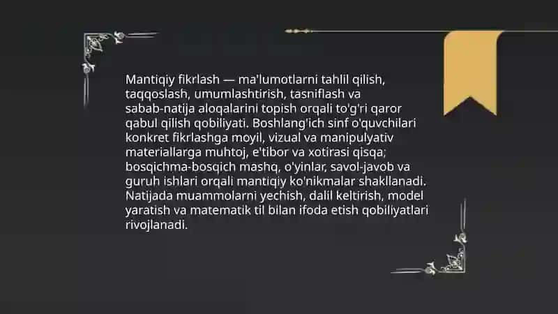 Mantiqiy fikrlashni modellashtirish 3