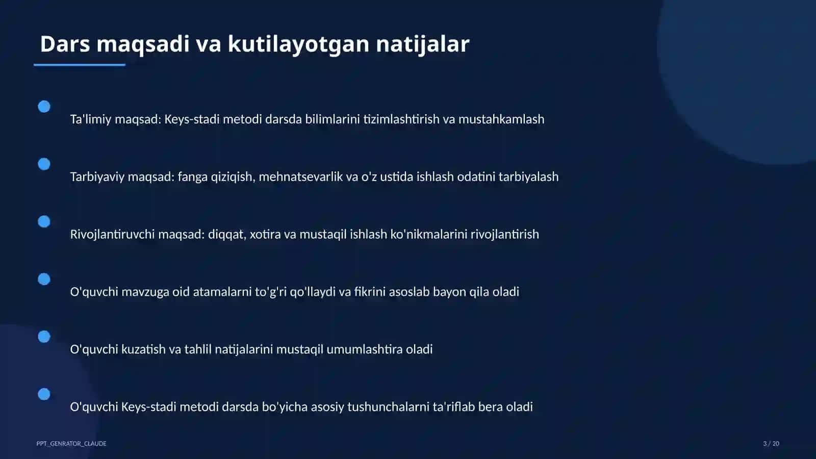 Keys-stadi metodi darsda 3