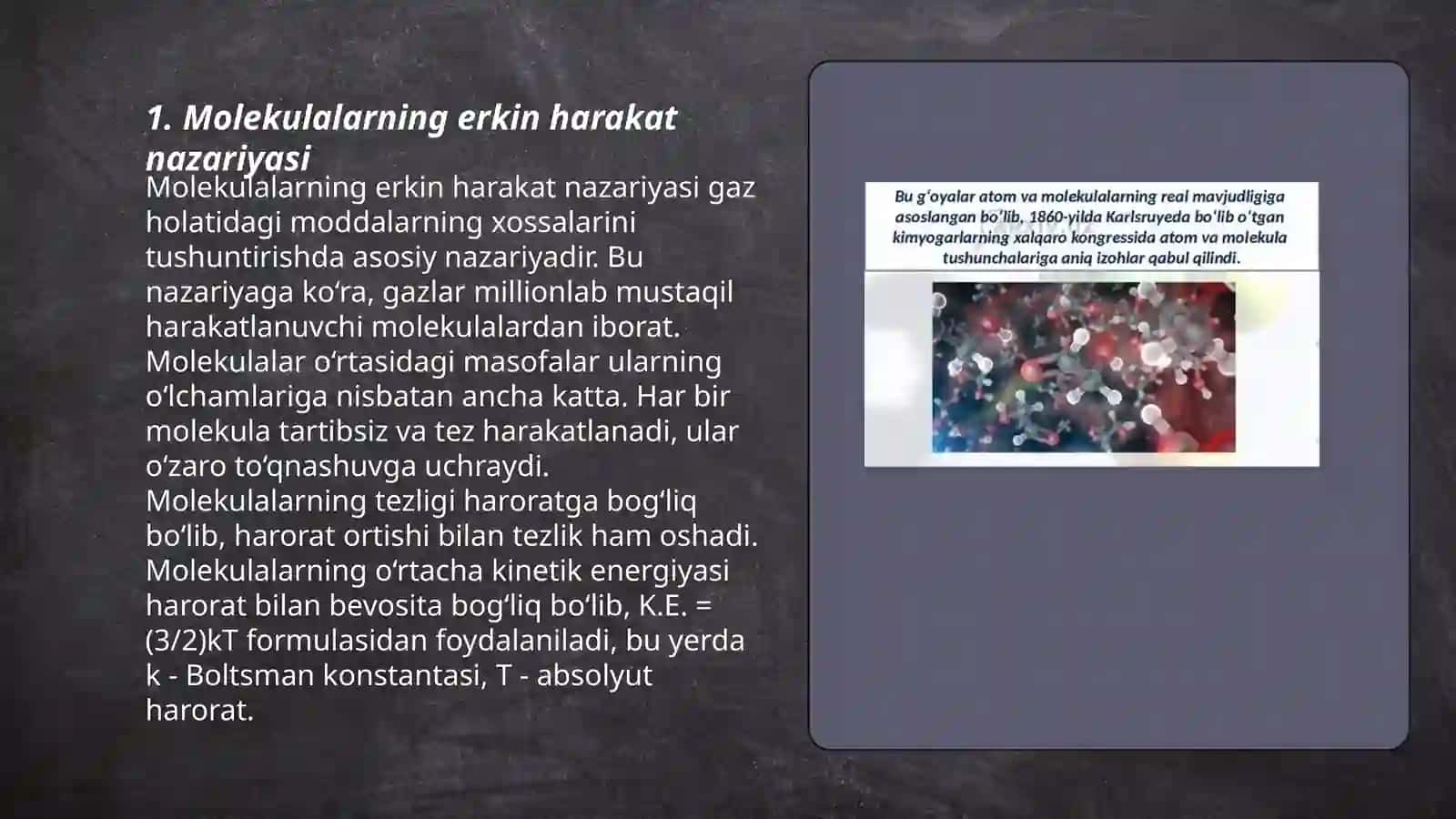 Molekulalarning erkin yugurish yoʻli. Diffuziya 3
