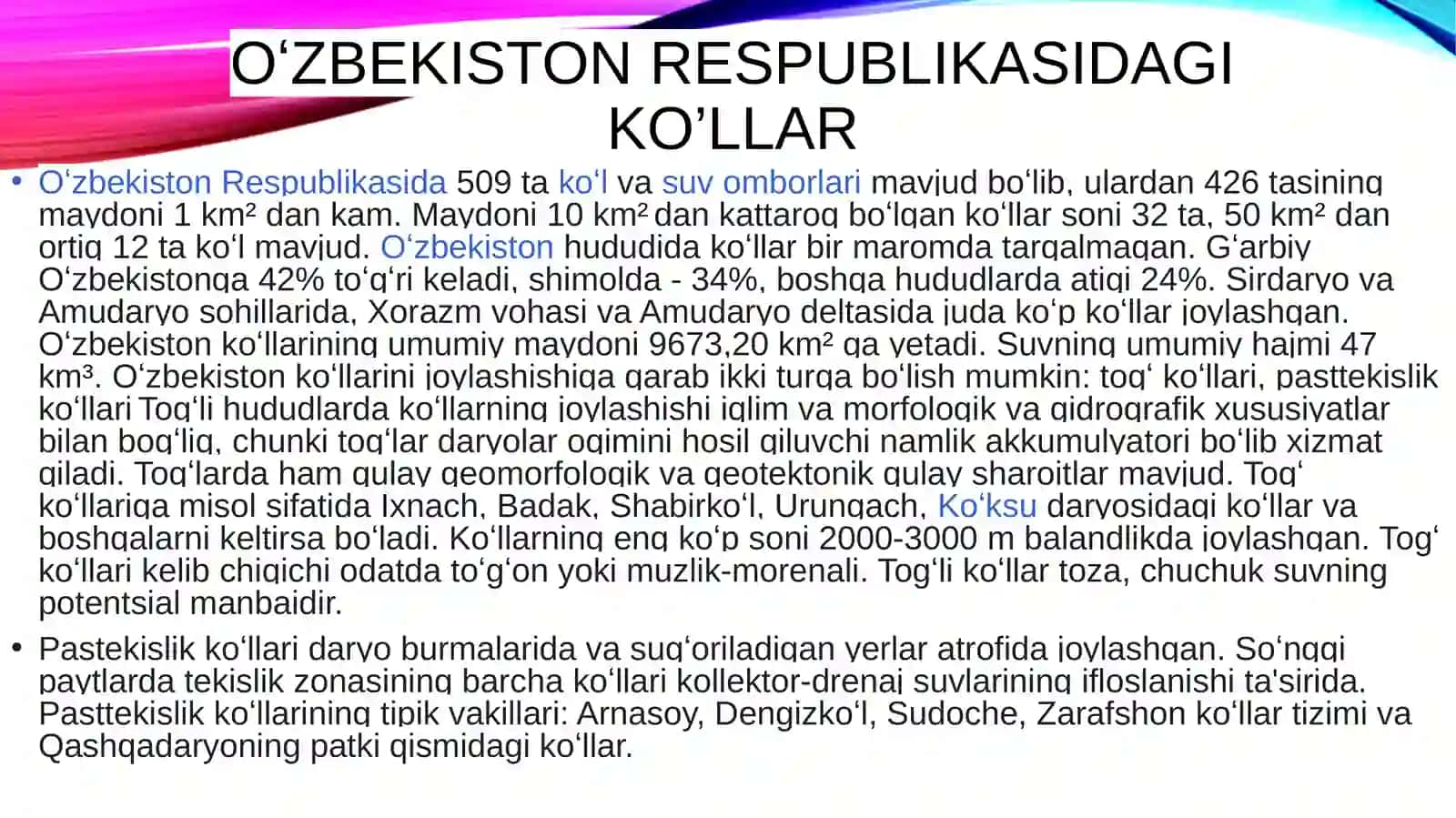 Ko’llar va ularning turlari 3