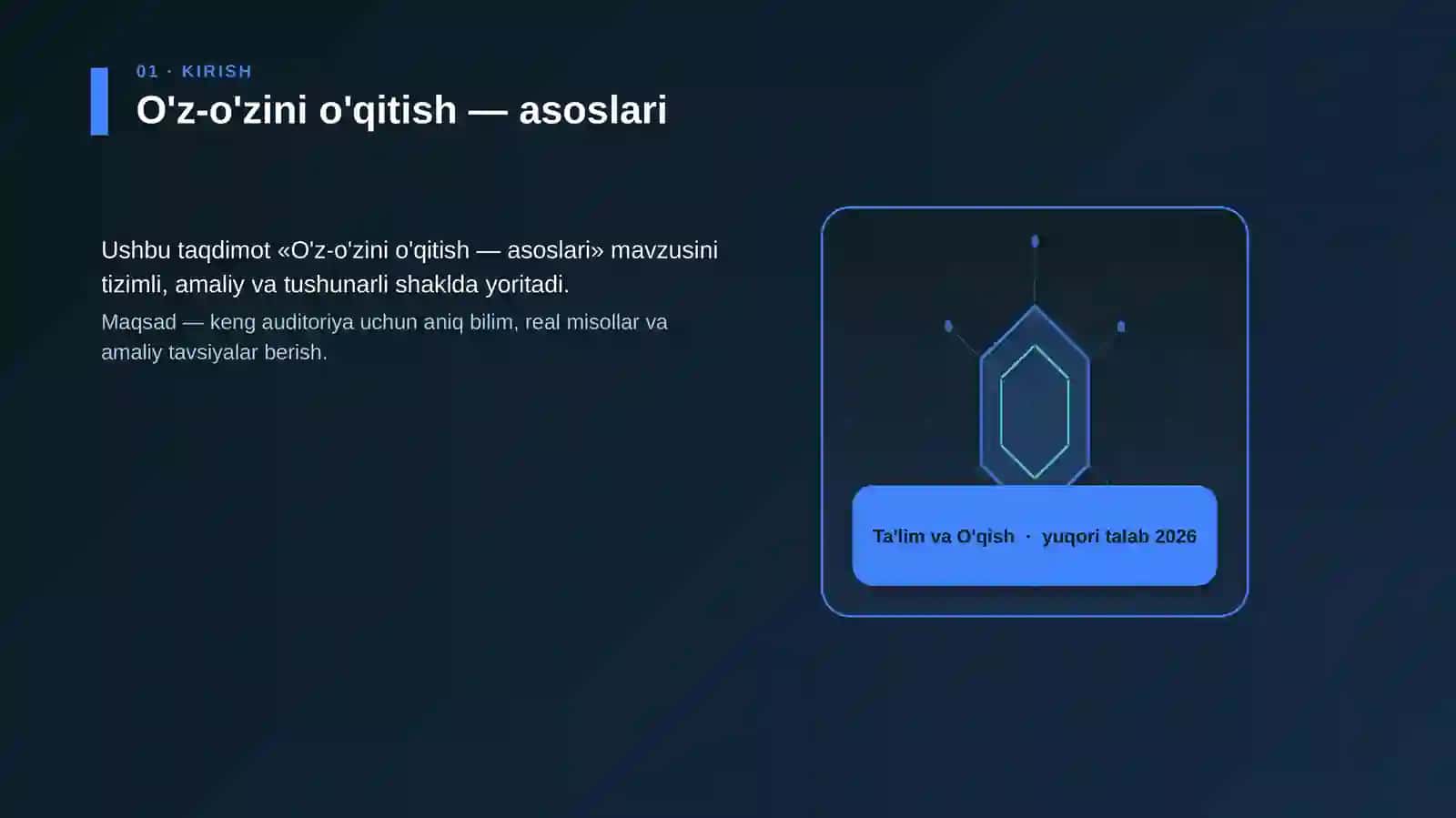 O'z-o'zini o'qitish — asoslari 3
