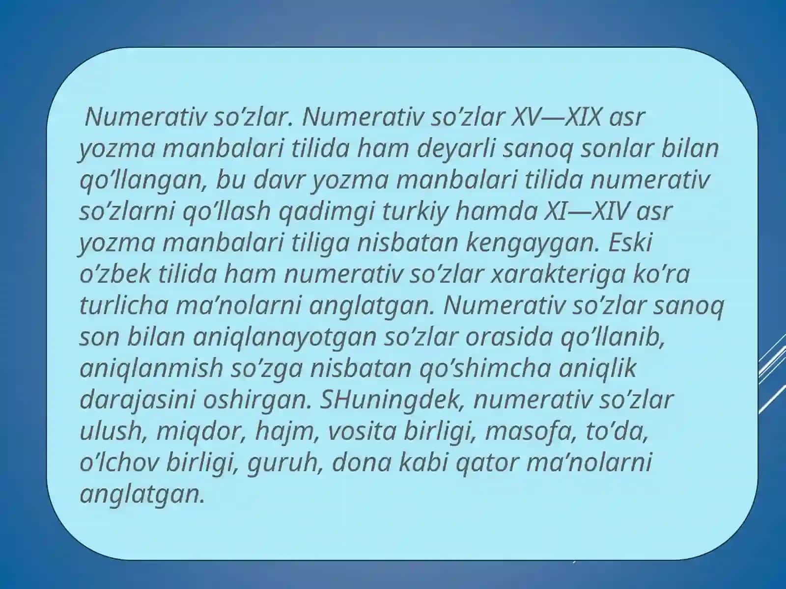 Numerativ so’zlar 3