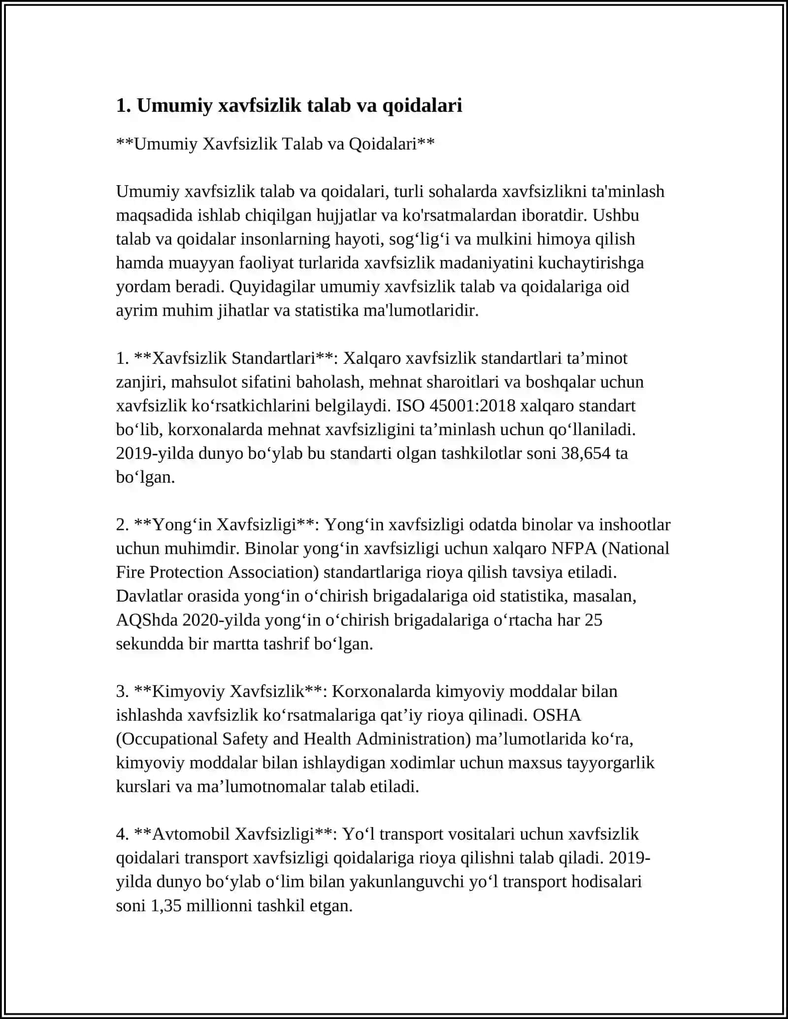 Umumiy Xavfsizlik Talab va Qoidalari 3
