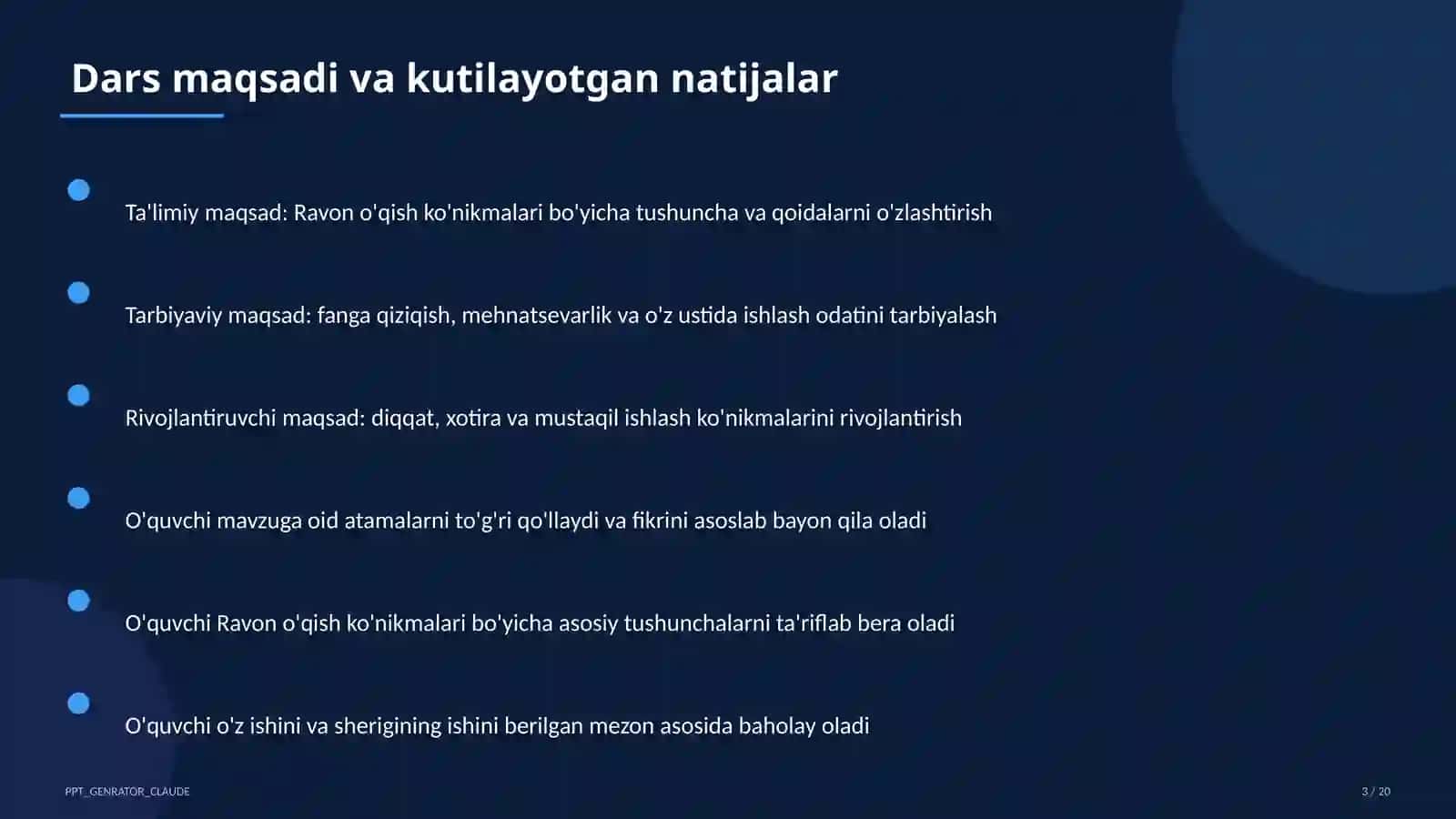 Ravon o'qish ko'nikmalari (1-sinf) 3