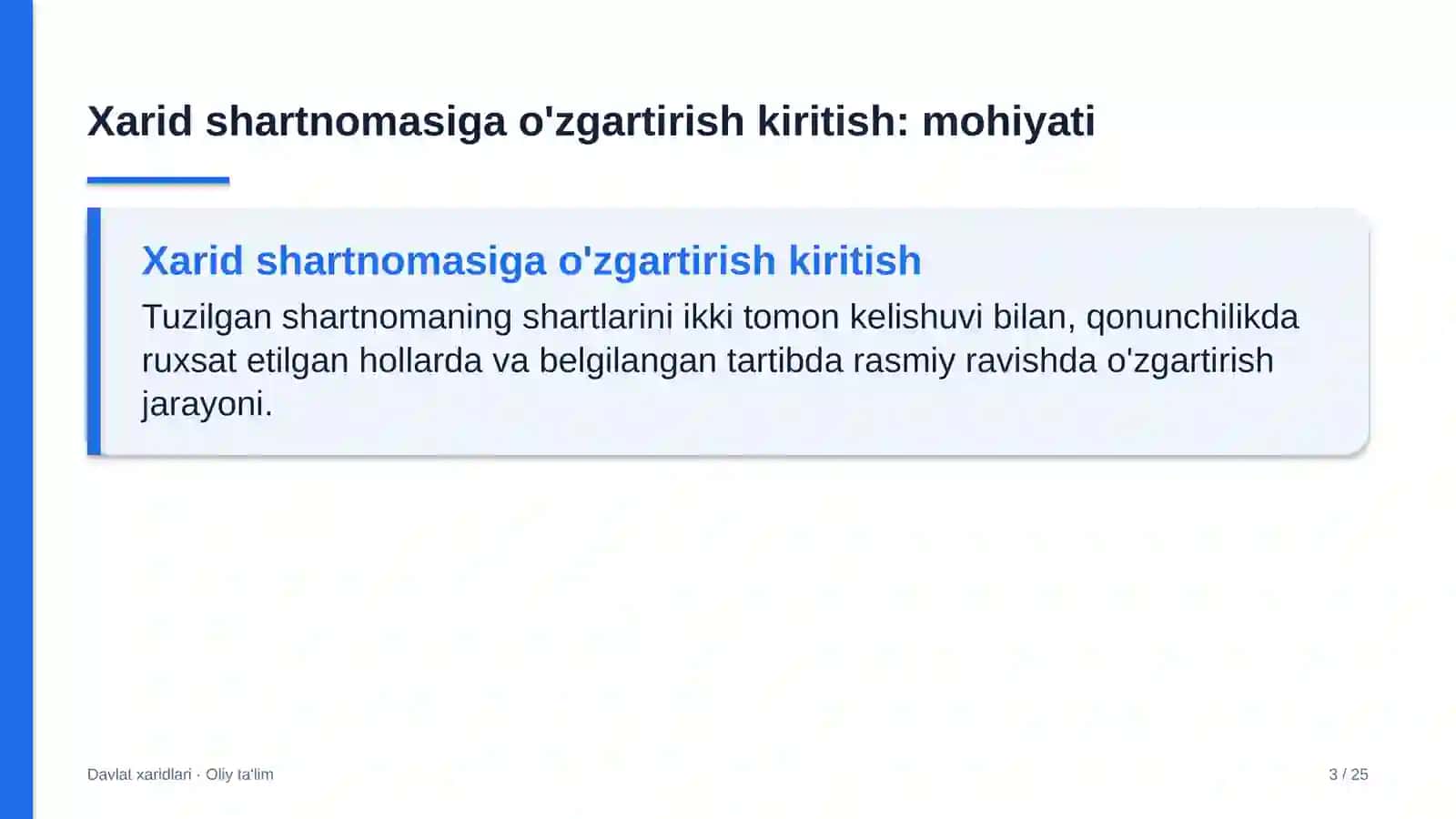 Davlat xaridlari · Oliy ta'lim 3