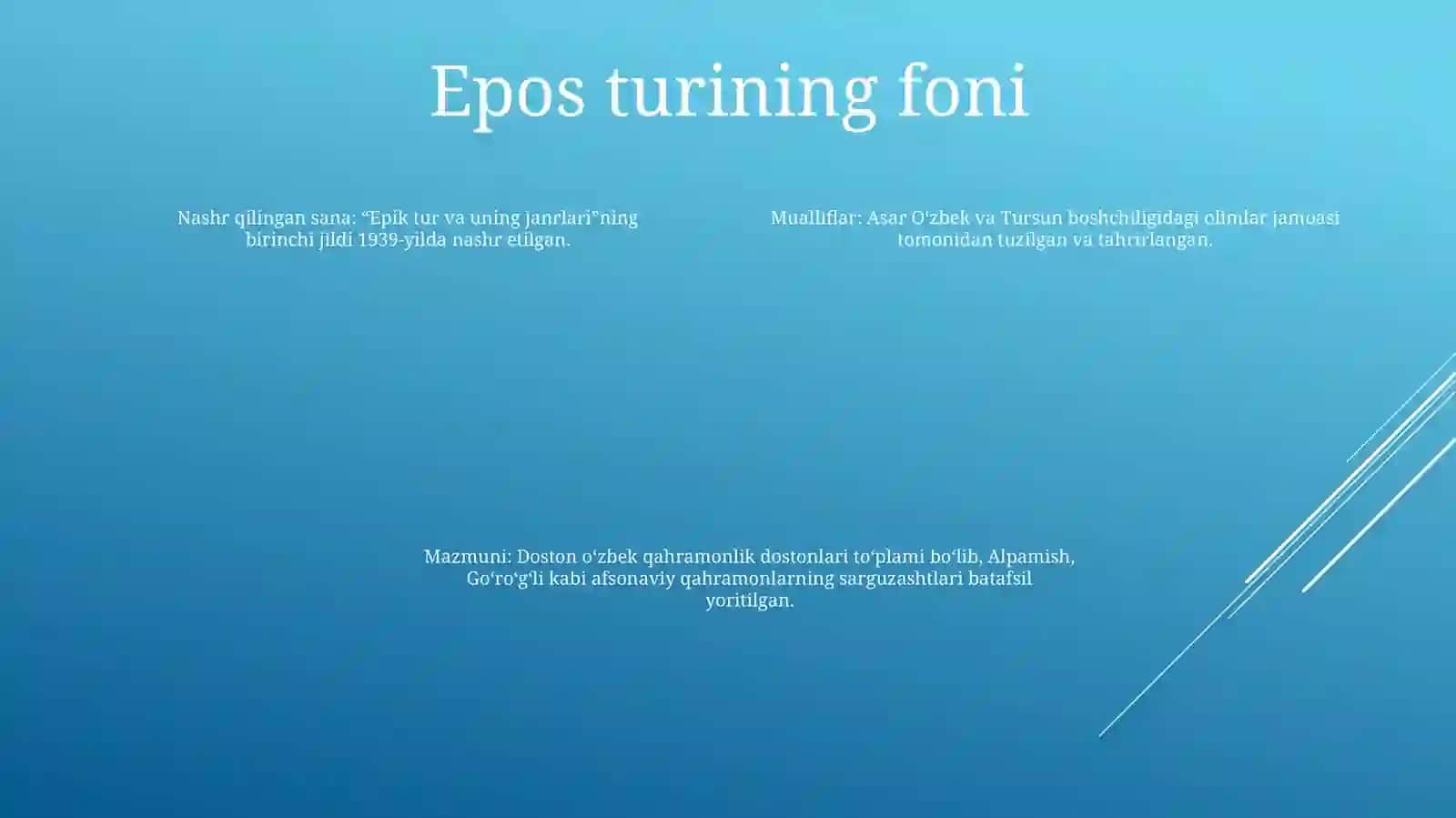 Epik Tur Va Uning Janrlari 3