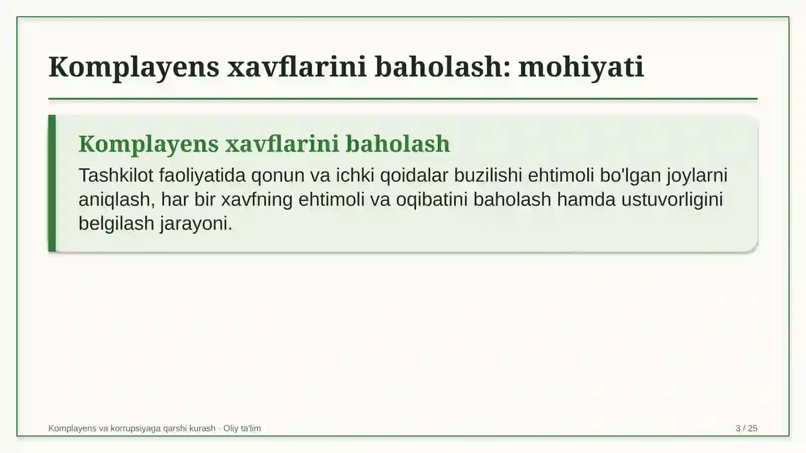 Boshlang'ich ta'limda komplayens xavflarini baholash 3